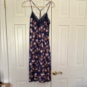 Floral Lace Trim Slip Dress